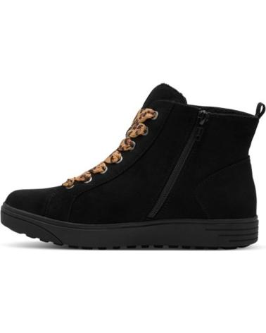 BOTÍN VEGANO JANA 25280 NEGRO CON CORDONES ANIMAL PRINT NEGRO