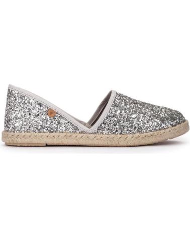 ALPARGATAS PLANAS VERBENAS CARMEN GLITTER PLATA PLATEADO