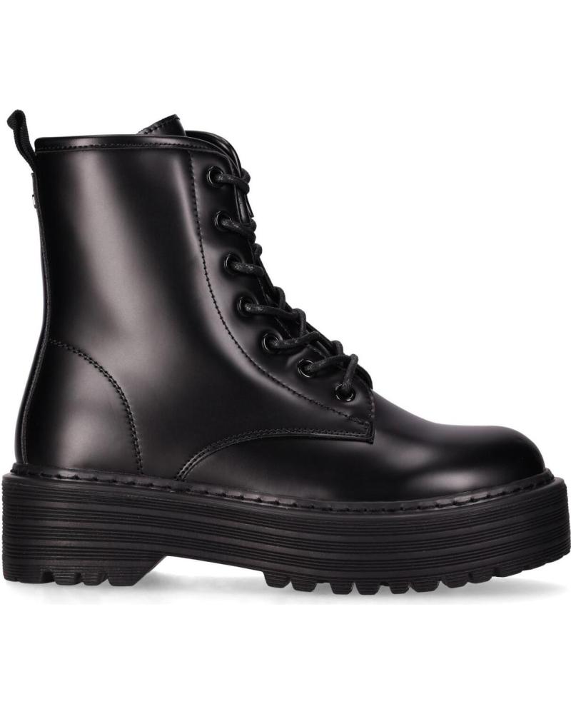 CHIKA10 ORLANDO 01FR BOTAS NEGRAS ESTILO COMBAT CON PLATAFORMA ROBUSTA NEGRO-BLACK