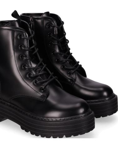 CHIKA10 ORLANDO 01FR BOTAS NEGRAS ESTILO COMBAT CON PLATAFORMA ROBUSTA NEGRO-BLACK