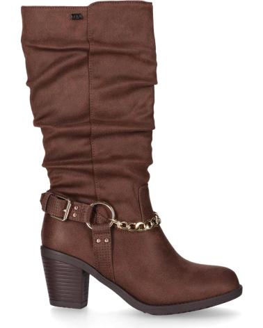 CHIKA10 KURAZO 36N HOHE STIEFEL BRAUN MIT KETTE UND SCHNALLEN MARRON-BROWN