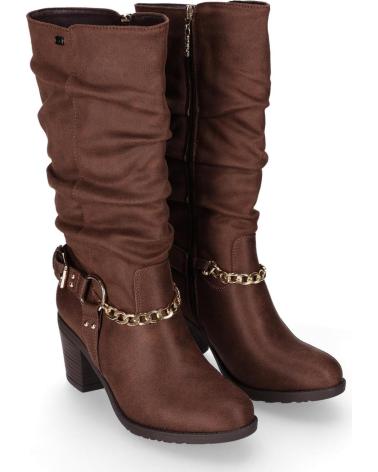 CHIKA10 KURAZO 36N HOHE STIEFEL BRAUN MIT KETTE UND SCHNALLEN MARRON-BROWN