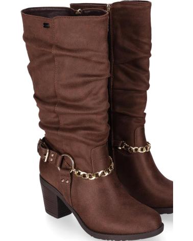CHIKA10 KURAZO 36N HOHE STIEFEL BRAUN MIT KETTE UND SCHNALLEN MARRON-BROWN