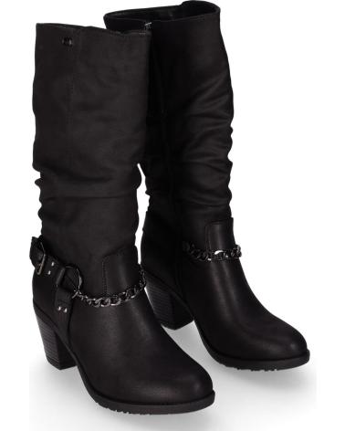 BOTTES HAUTES CHIKA10 KURAZO 36N NOIRES AVEC CHAÎNE ET BOUCLES NEGRO-BLACK