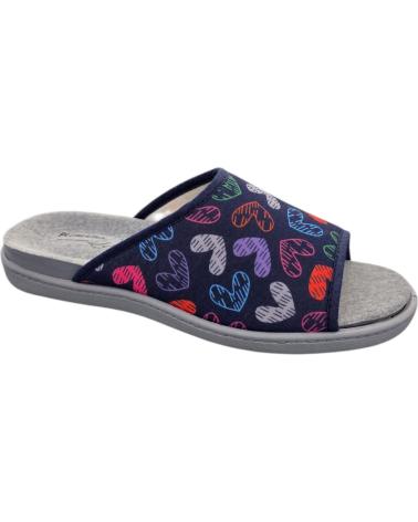 PLUMAFLEX HOUSE SLIPPERS 12406 NAVY HEART PRINT AZUL