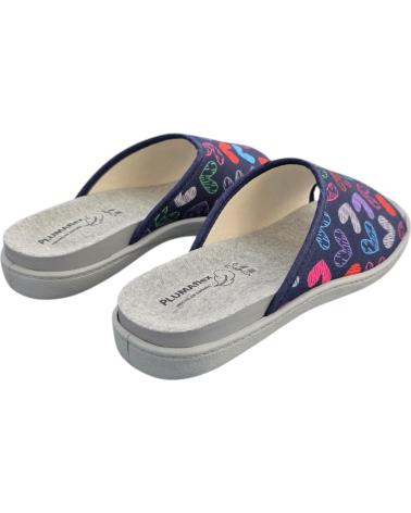 PLUMAFLEX HOUSE SLIPPERS 12406 NAVY HEART PRINT AZUL