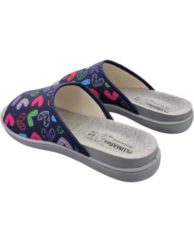 PLUMAFLEX HOUSE SLIPPERS 12406 NAVY HEART PRINT AZUL
