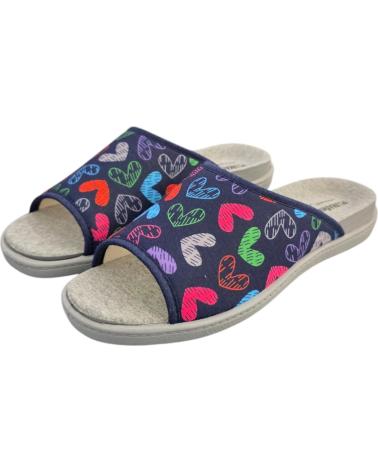 PLUMAFLEX HOUSE SLIPPERS 12406 NAVY HEART PRINT AZUL