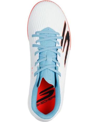 SKECHERS SKX 2 SALA HALLENSCHUHE 252168L-WTQP WEISS MIT HIMMELBLAUEN UND ORANGEN DETAILS NAN