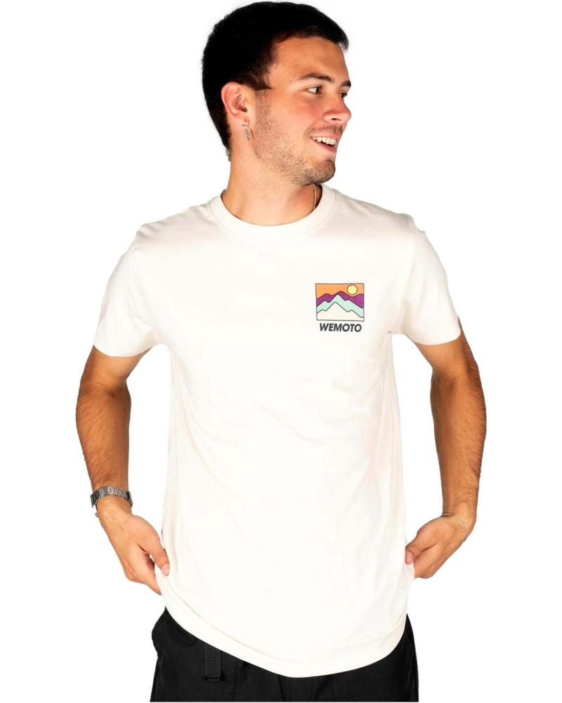 T-SHIRT WEMOTO BEIGE AVEC IMPRIMÉ MONTAGNES BEIGE