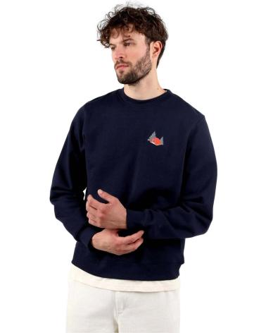FELPA WEMOTO BLU MARINO CON LOGO RICAMATO AZUL