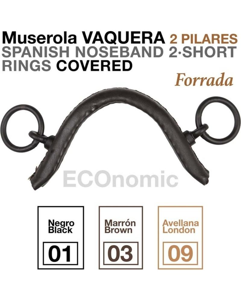 ZALDI VAQUERA 2-PILLAR NOSEBAND FOR EQUESTRIANISM, BLACK NEGRO