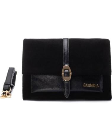 BOLSO BANDOLERA CARMELA 186189 EN PIEL NEGRA NEGRO