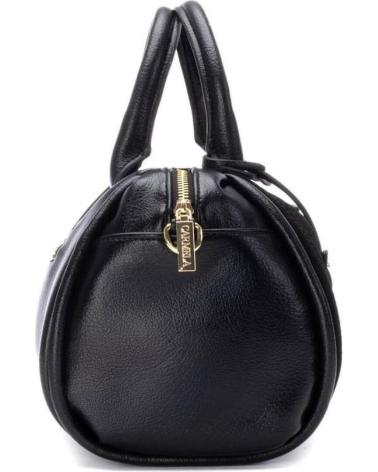 BOLSO DE MANO CARMELA 186182 NEGRO CON COLGANTE LOGO NEGRO