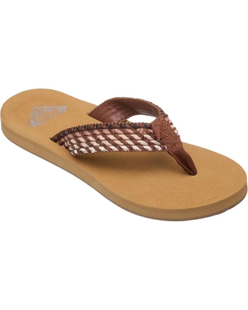 ROXY PORTO ROPE FLIP-FLOPS ARJL101113 MCF BRAUN GEFLOCHTEN MARRóN