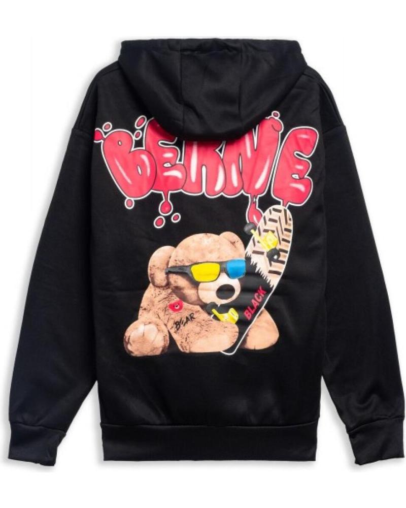 SWEAT À CAPUCHE AREA ZERO BERNE SKATER BEAR NOIR NEGRO