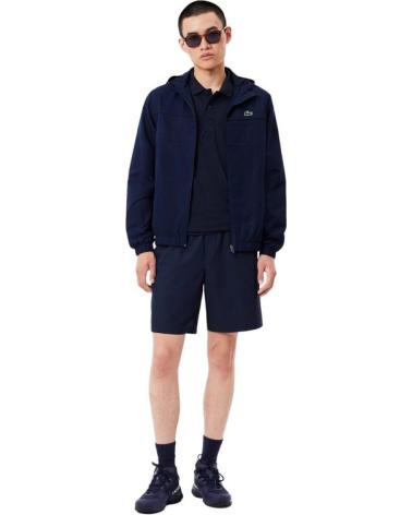 LACOSTE RHOMBUS TAFFETA NAVY TENNIS SHORTS MARINO