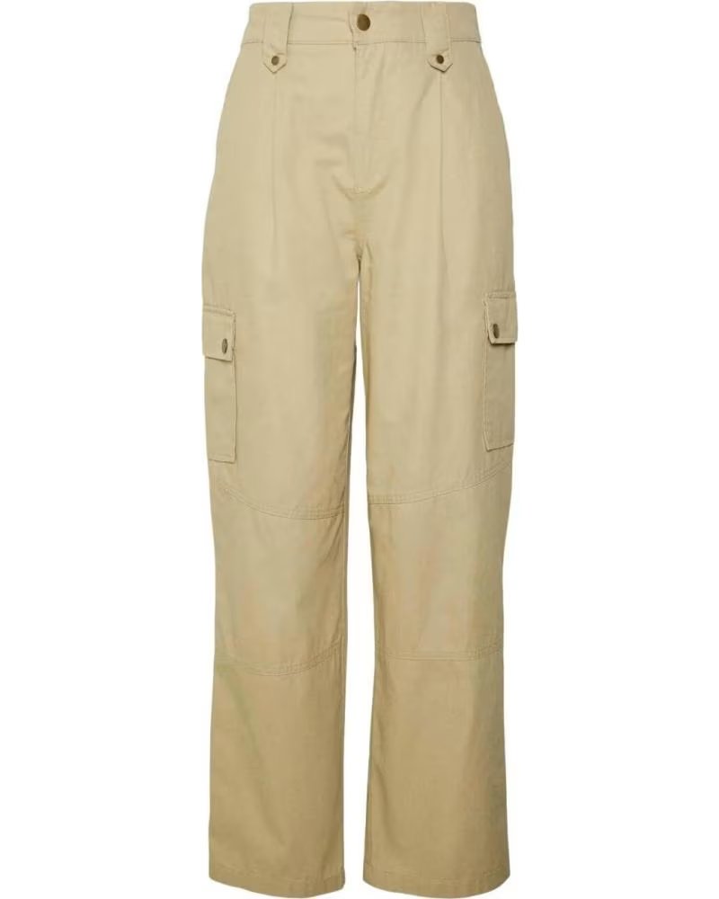 ONLY PANTALON LARGO CARGO EN PARA MUJER BEIGE