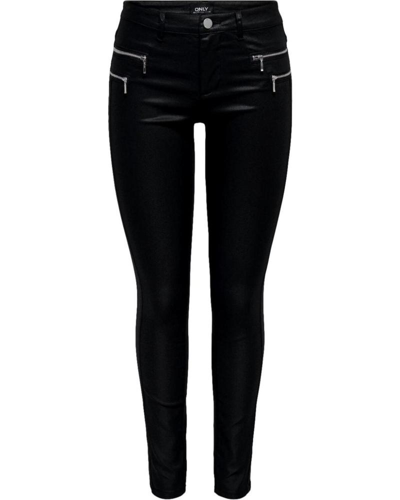 ONLY PANTALONE SKINNY EFFETTO CERATO NERO 15312520 NEGRO