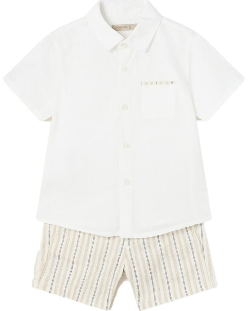 MAYORAL BABY BOY SHIRT AND SHORTS SET MODEL 1295 BEIGE BEIGE