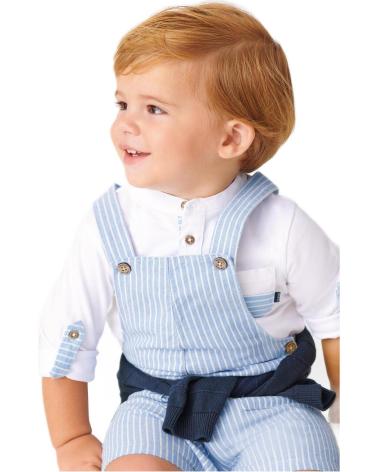 MAYORAL STRIPED LINEN OVERALLS FOR BABY BOY - MODEL 1634 BLUE AZUL