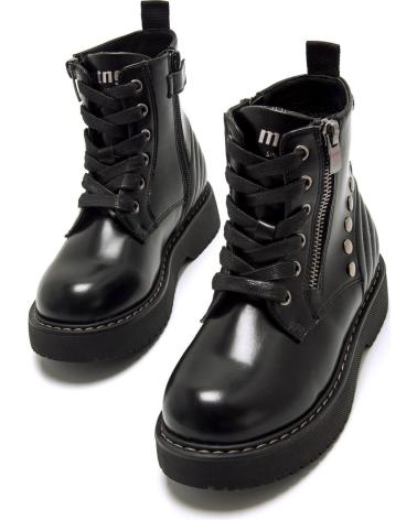 STIVALETTO MILITARE MTNG 49337 NERO CON LACCI, CERNIERA E BORCHIE C47638 NEGRO