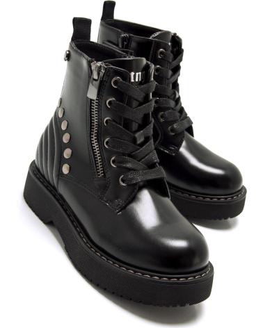 STIVALETTO MILITARE MTNG 49337 NERO CON LACCI, CERNIERA E BORCHIE C47638 NEGRO