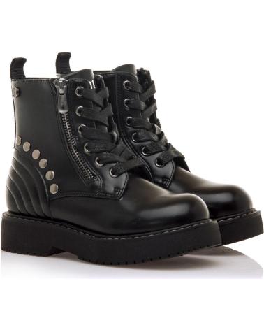 STIVALETTO MILITARE MTNG 49337 NERO CON LACCI, CERNIERA E BORCHIE C47638 NEGRO