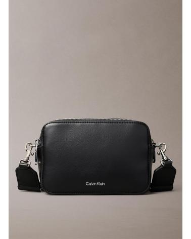 BORSA A TRACOLLA CALVIN KLEIN WEBBING DOUBLE STRAP CAMERA BAG NERA NEGRO