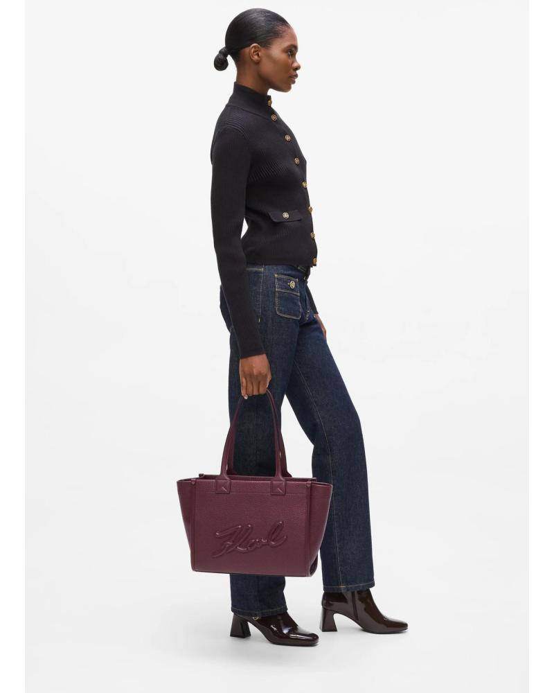 BORSA TOTE KARL LAGERFELD K-SKUARE EW MD GRAINY BORDEAUX BURDEOS