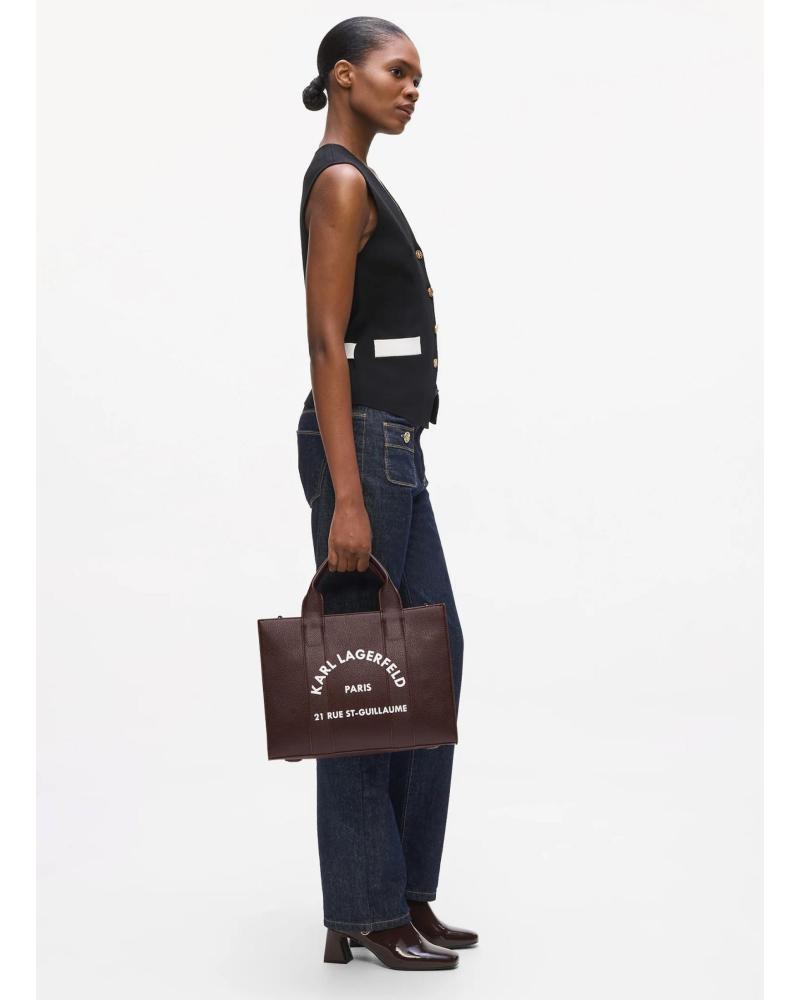 KARL LAGERFELD K-RSG PEBBLE SQUARE MED BRAUNE TRAGETASCHE MARRON