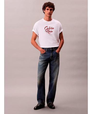 T-SHIRT GRAPHIQUE CALVIN KLEIN CURSIVE BLANC SS 16S BLANCO