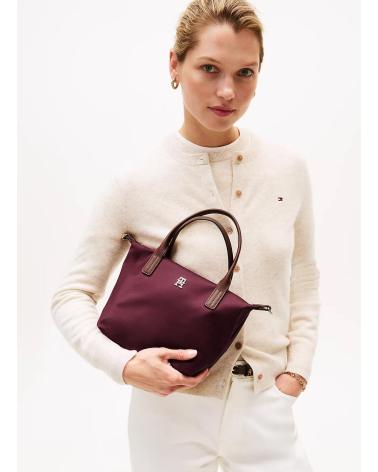 TOMMY HILFIGER POPETTE MINI TOTE BAG BURGUNDY BURDEOS