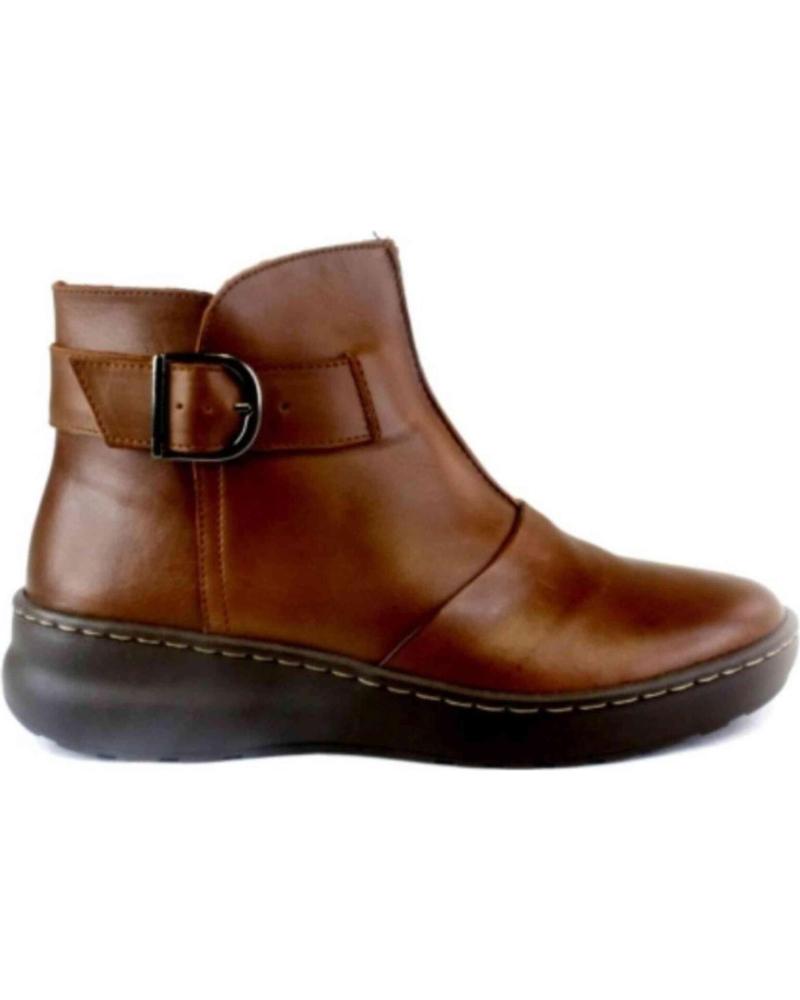 STIVALETTI IN PELLE MARRONE CON FIBBIA DA DONNA MORADO
