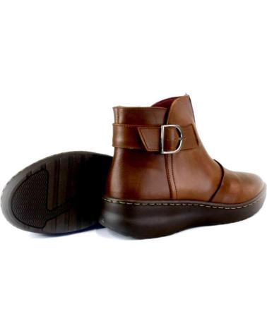 STIVALETTI IN PELLE MARRONE CON FIBBIA DA DONNA MORADO