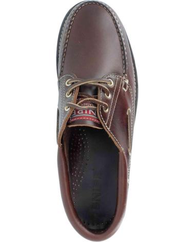 MOCASSINI NAUTICI DA UOMO IN PELLE MARRONE CON SUOLA CARRARMATO AZUL