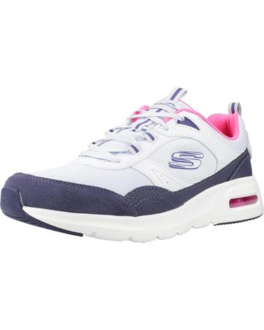 SKECHERS SKECH-AIR COURT BLMT - DAMEN SNEAKER WEISS MIT BLAU- UND FUCHSIA-AKZENTEN BLMT