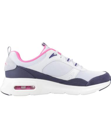 SKECHERS SKECH-AIR COURT BLMT - DAMEN SNEAKER WEISS MIT BLAU- UND FUCHSIA-AKZENTEN BLMT