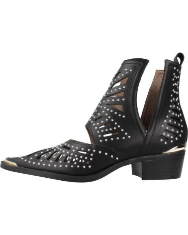 EXE MILAN 017E STUDDED CUT-OUT ANKLE BOOTS WITH METALLIC TOE BLACK BLACK