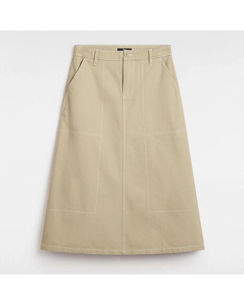 VANS CODEY LONG FLARE UTILI SKIRT GREEN ELM ELM