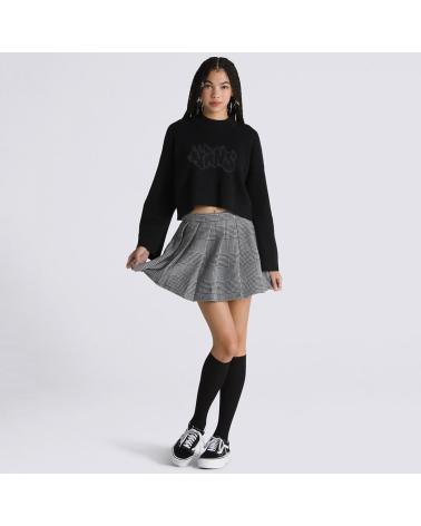 VANS OFF THE WALL NINA PLAID PLEATED FALDA NEGRA BLACK