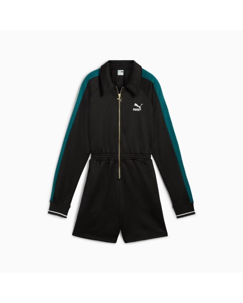 PUMA T7 ROMPER SHORT JUMPSUIT BLACK BLACK