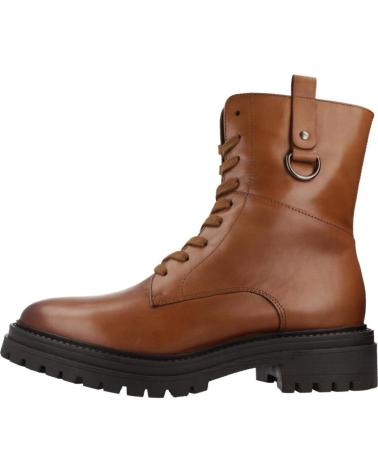 BOTINES DE PIEL GEOX D IRIDEA MARRÓN C6001 CON CORDONES Y SUELA TRACK C6001