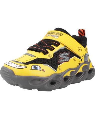 SKECHERS TÊNIS THERMO-FLASH TRUCK YLBK AMARELOS COM LUZES YLBK
