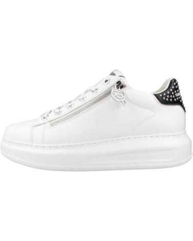 KARL LAGERFELD ZAPATILLAS MUJER MODELO KAPRI STUD ZIP LO LACE COLOR BLANCO 01S WHITE