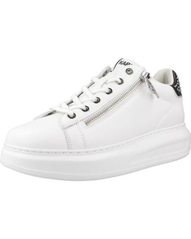 KARL LAGERFELD ZAPATILLAS MUJER MODELO KAPRI STUD ZIP LO LACE COLOR BLANCO 01S WHITE