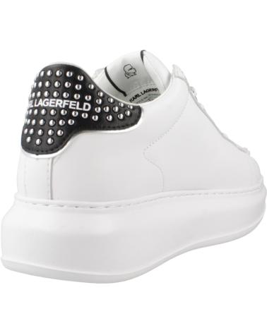 KARL LAGERFELD ZAPATILLAS MUJER MODELO KAPRI STUD ZIP LO LACE COLOR BLANCO 01S WHITE