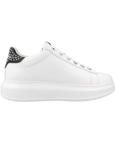 KARL LAGERFELD ZAPATILLAS MUJER MODELO KAPRI STUD ZIP LO LACE COLOR BLANCO 01S WHITE