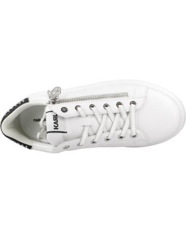 KARL LAGERFELD ZAPATILLAS MUJER MODELO KAPRI STUD ZIP LO LACE COLOR BLANCO 01S WHITE