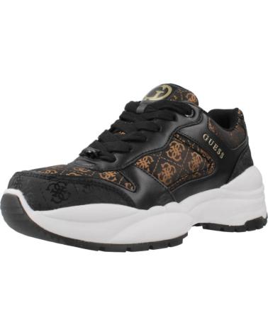 ZAPATILLAS GUESS FLFSAM FAL12 NEGRAS CON DETALLES MARRONES BLACK BROWN